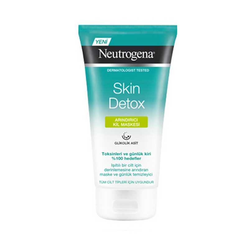 ماسک و پاک کننده صورت نوتروژینا Skin Detox حاوی خاک رس حجم 150 میل مناسب پوست های حساس