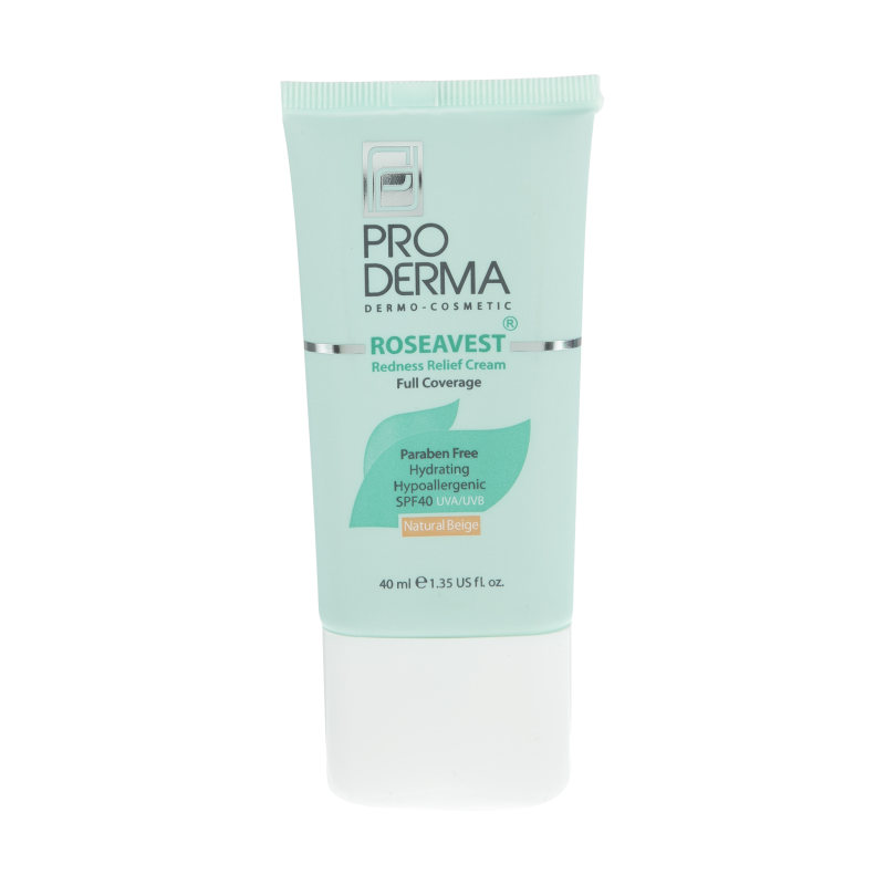 کرم پوشاننده رنگی پرودرما سری Roseavest مدل Natural Beige حجم ۴۰ میل