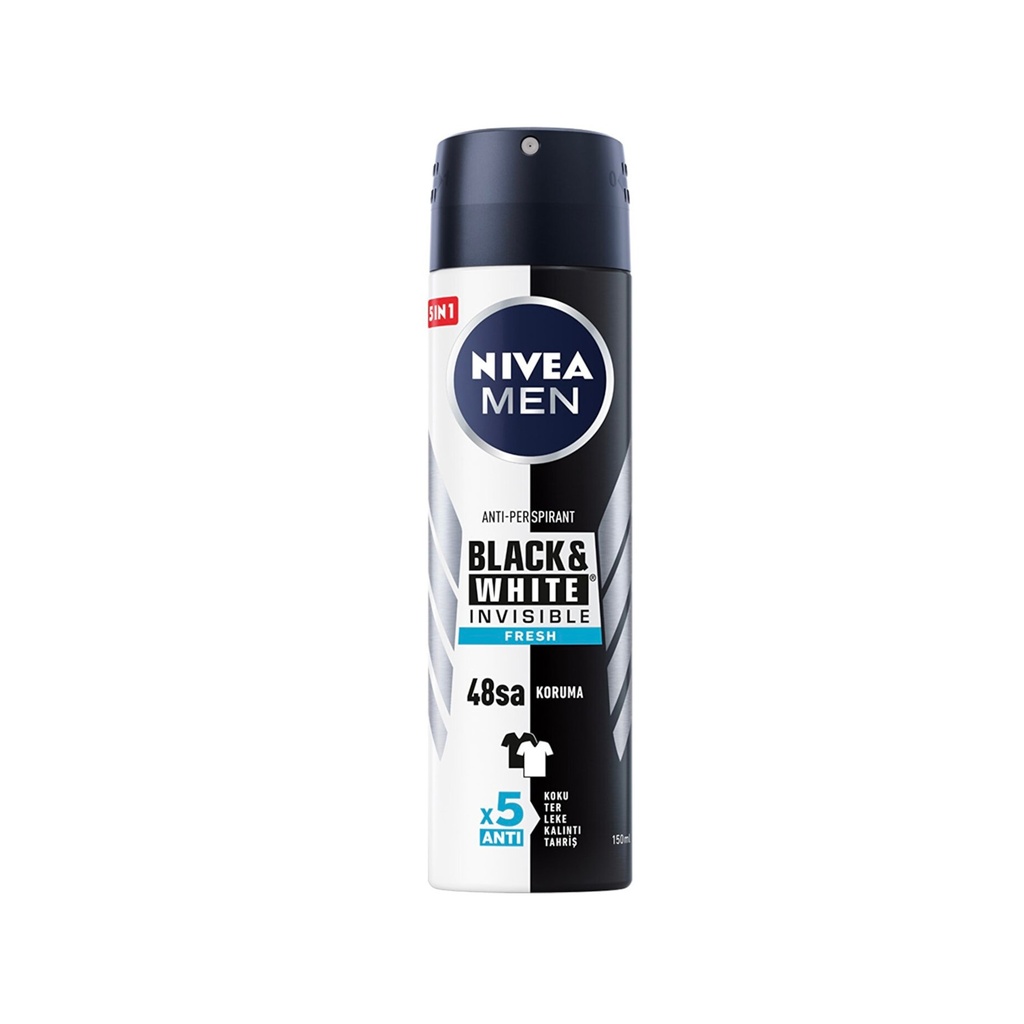 اسپری ضد تعریق نیوآ مدل Black and White Invisible Fresh مردانه 150 میلی لیتر