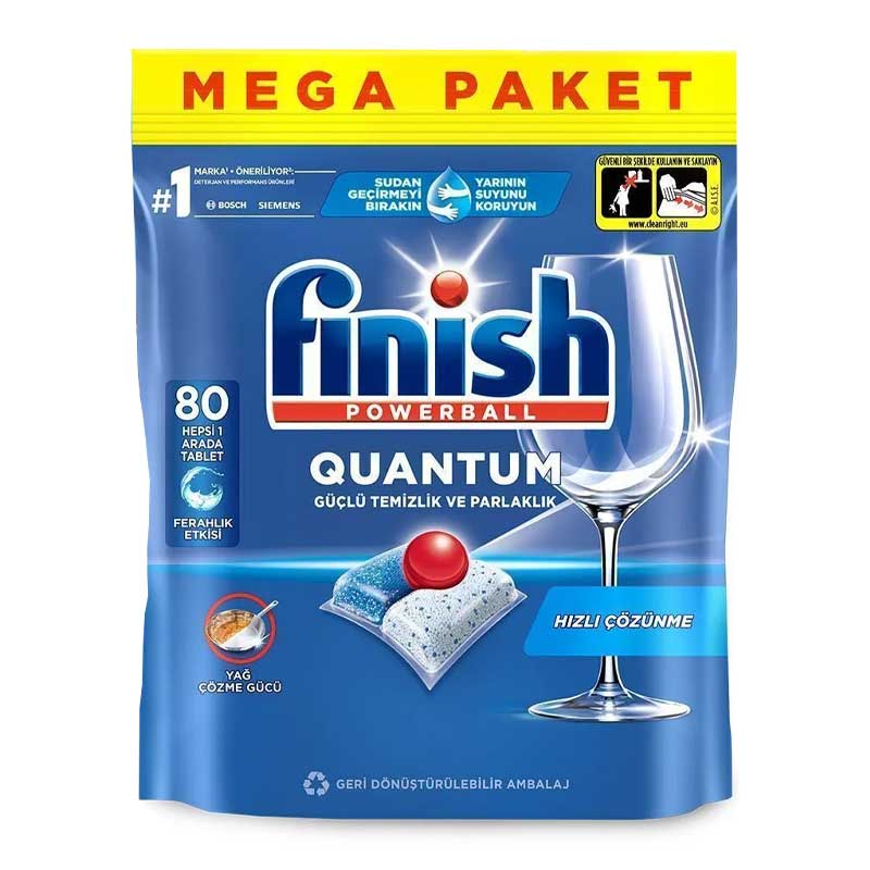 قرص ماشین ظرفشویی فینیش مدل Quantum Hepsi 1 Arada بسته 80 عددی