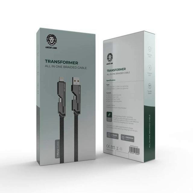 کابل گرین لاین تبدیل USB-A به لایتنینگ Green Transformer Braided Cable