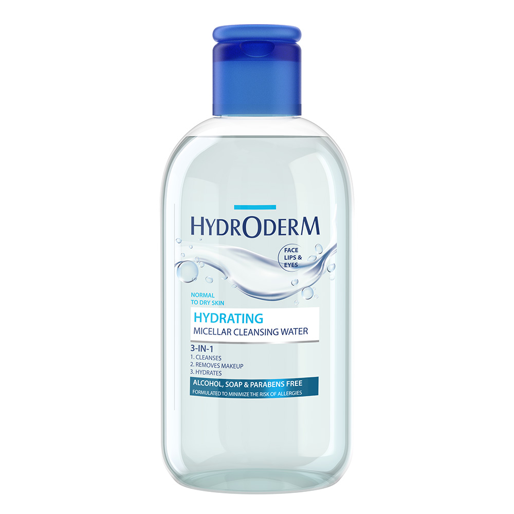 میسلار واتر هیدرودرم 3 در 1 چشم و لب و صورت Hydrating – پوست‌خشک و کم‌آب 250میل