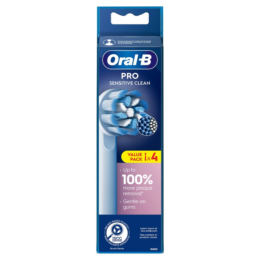 سری یدک مسواک برقی اورال-بی مدل Sensitive Clean  بسته 4 عددی