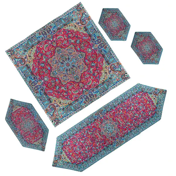 ست 5 تکه رومیزی ترمه طرح پانیذ