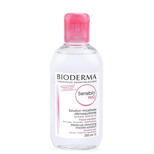 محلول پاک‌کننده آرایش صورت بایودرما مدل Sensibio H2O پوست‌حساس 250میل