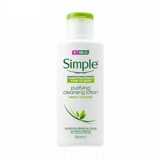 لوسیون شستشو صورت سیمپل مدل gently cleanses حجم 200 میل