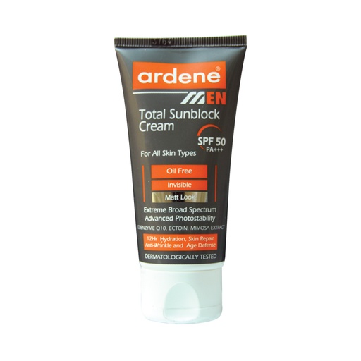 کرم ضدآفتاب SPF50 چندکاره آقایان انواع‌پوست آردن 50گرم