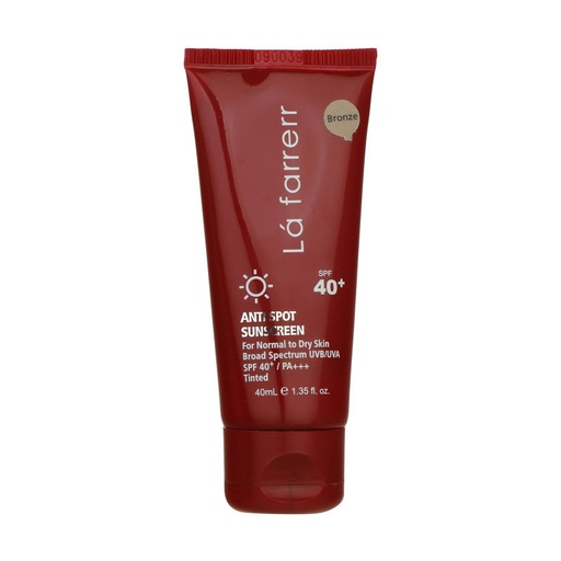 کرم ضد آفتاب و ضد لک رنگی (تیره) لافارر مدل Acne-Prone Bronze spf40 حجم 40 میل مخصوص پوست های خشک و معمولی