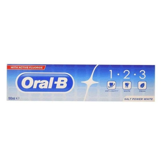 خمیر دندان اورال-بی مدل 1.2.3 Salt Power White حجم100میل