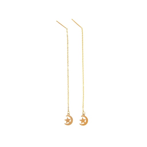 گوشواره بخیه ای مدل ماه و ستاره کد w-er-064