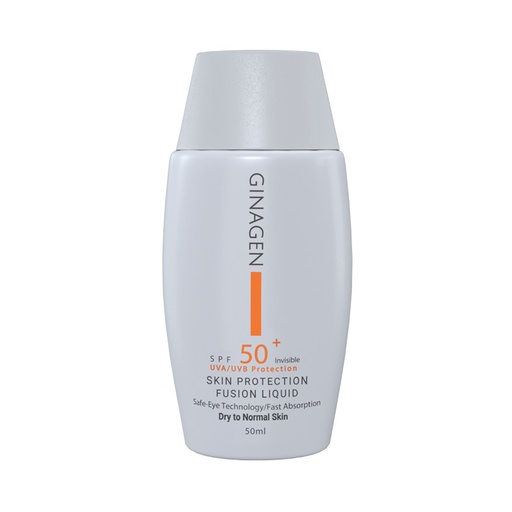 کرم ضدآفتاب بی رنگ ژیناژن SPF50 مناسب پوست معمولی و خشک حجم 50 میل