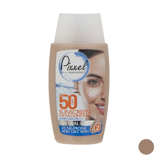 کرم ضدآفتاب پیکسل، مدل Natural BEIGE مناسب پوست های چرب و آکنه ای حجم 50 میل
