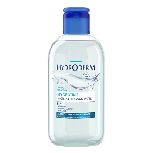 میسلار واتر هیدرودرم 3 در 1 چشم و لب و صورت Hydrating – پوست‌خشک و کم‌آب 250میل