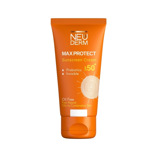 ضد آفتاب بی‌رنگ SPF50 فاقد چربی مکس پروتکت نئودرم مناسب پوست‌چرب 50میل