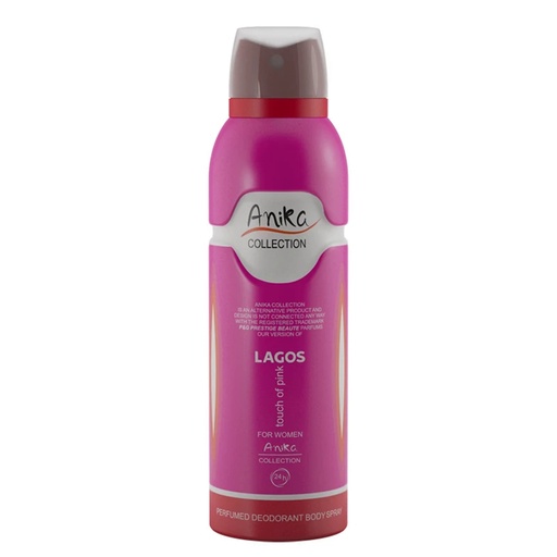 اسپری خوشبو کننده بدن زنانه آنیکا مدل Lagos touch of pink حجم200میل
