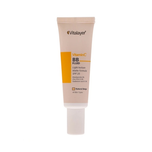 کرم پودر BB ویتالیر مدل Vitamin C حجم 30 میل-نچرال بژ