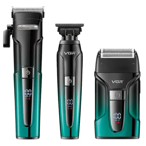 ماشین اصلاح موی سر و صورت وی جی ار مدل v-694 مجموعه 3 عددی