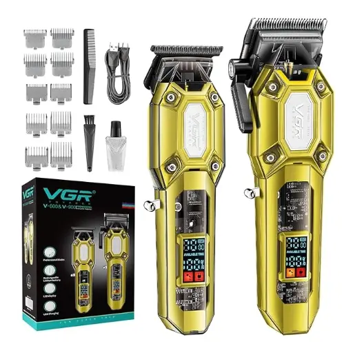 ماشین اصلاح موی سر و صورت وی جی ار مدل V900 V600 مجموعه دو عددی 