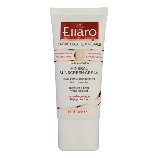 کرم ضدآفتاب بی‌رنگ الارو SPF30 مدل Mineral پوست‌های‌حساس 50میل